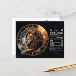 Postale Carte d'anniversaire du signe du zodiaque Lion