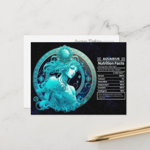 Postale Carte d'anniversaire du signe du zodiaque Verseau