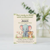 Postale Carte d'anniversaire du Zoo Rugissant (Debout devant)