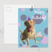 Postale Carte d'anniversaire Dudley Labrador (Devant / Derrière)