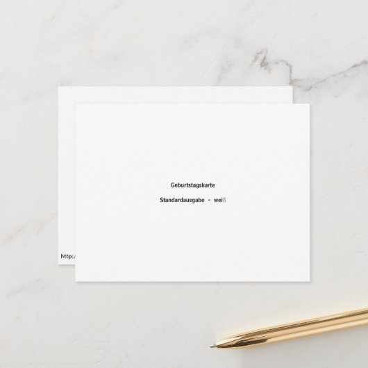 Postale Carte d'anniversaire édition standard blanche (Devant/Arrière en situation)