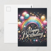 Postale Carte d'anniversaire élégante (Devant / Derrière)