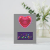 POSTALE CARTE D'ANNIVERSAIRE EN FORME DE COEUR (Debout devant)