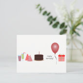 Postale Carte d'anniversaire - en rouge (Debout devant)