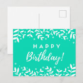 Postale Carte d'anniversaire en vert (Devant / Derrière)