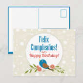 Postale Carte d'anniversaire espagnole (Devant / Derrière)