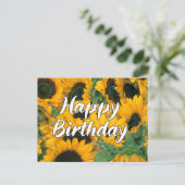 Postale Carte d'anniversaire Fleurs de soleil Joyeux Anniv (Debout devant)