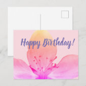 Postale Carte d'anniversaire florale (Devant / Derrière)