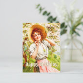 Postale Carte d'anniversaire florale vintage printemps Emi (Debout devant)