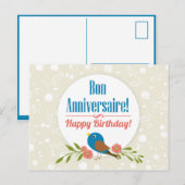 Postale Carte d'anniversaire française (Devant / Derrière)