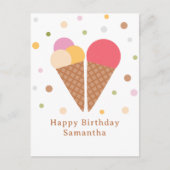 Postale Carte d'anniversaire glace (Devant)