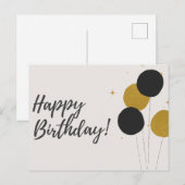 Postale carte d'anniversaire heureuse (Devant / Derrière)