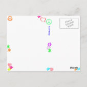 Postale Carte d'anniversaire hippie heureuse (Dos)