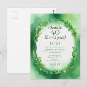 Postale carte d'anniversaire jour de la saint patrick trèf (Devant / Derrière)