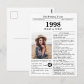 Postale Carte d'anniversaire Journal 1998  (Devant / Derrière)