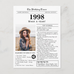 Postale Carte d'anniversaire Journal 1998