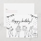 Postale Carte d'anniversaire joyeuse (Devant / Derrière)