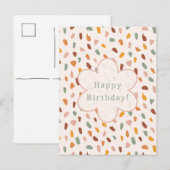Postale Carte d'anniversaire joyeuse et colorée. (Devant / Derrière)