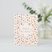 Postale Carte d'anniversaire joyeuse et colorée. (Debout devant)