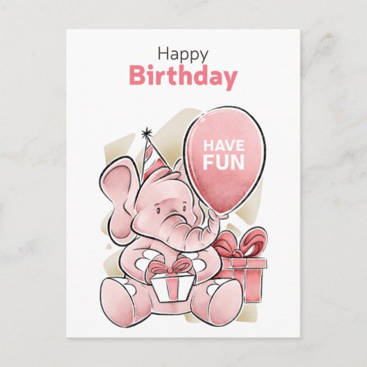 Postale Carte d'anniversaire joyeuse mignonne (Devant)