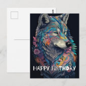 Postale Carte d'anniversaire Joyeux Anniversaire Illustrat (Devant / Derrière)