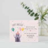 Postale Carte d'anniversaire Kitty (Debout devant)