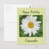 Postale Carte d'anniversaire Marguerite blanche (Devant / Derrière)