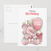 Postale Carte d'anniversaire mignonne (Devant / Derrière)