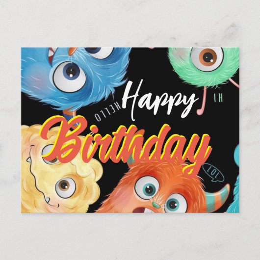 Postale carte d'anniversaire monstre inc (Devant)