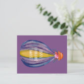 Postale Carte d'anniversaire Montgolfière et fleurs (Debout devant)