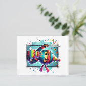 Postale Carte d'anniversaire Ninja (Debout devant)