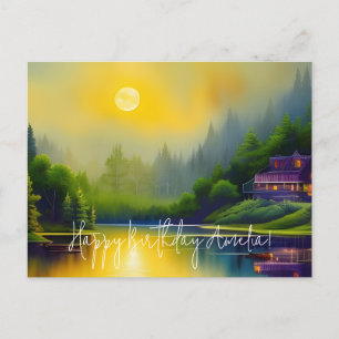 Postale Carte d'anniversaire numérique Art numérique Lac S