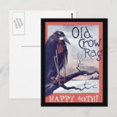 Postale Carte d'anniversaire Old Crow (Devant / Derrière)
