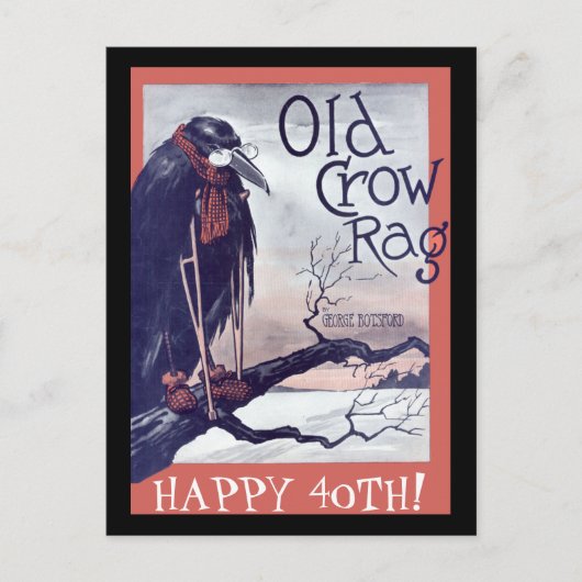 Postale Carte d'anniversaire Old Crow (Devant)