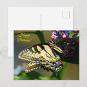 Postale Carte d'anniversaire Papillon Tigre (Devant / Derrière)
