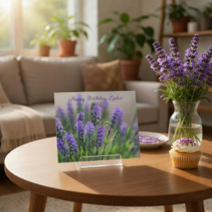 Postale Carte d'anniversaire personnalisée au lavande