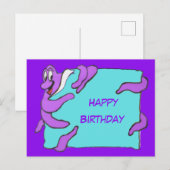 Postale Carte d'anniversaire Pieuvre Message (Devant / Derrière)
