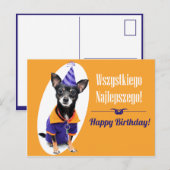 Postale Carte d'anniversaire polonaise (Devant / Derrière)