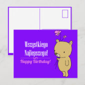 Postale Carte d'anniversaire polonaise (Devant / Derrière)