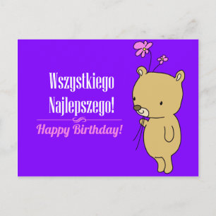 Postale Carte d'anniversaire polonaise