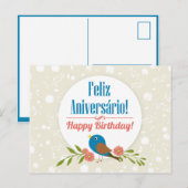 Postale Carte d'anniversaire portugaise (Devant / Derrière)