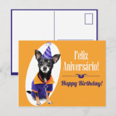 Postale Carte d'anniversaire portugaise (Devant / Derrière)