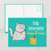 Postale Carte d'anniversaire portugaise (Devant / Derrière)