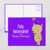 Postale Carte d'anniversaire portugaise (Devant / Derrière)