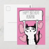 Postale Carte d'anniversaire pour chat (Devant / Derrière)