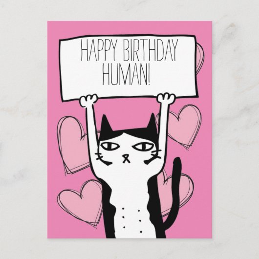 Postale Carte d'anniversaire pour chat (Devant)