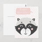 Postale Carte d'anniversaire pour enfants avec de mignons (Devant / Derrière)