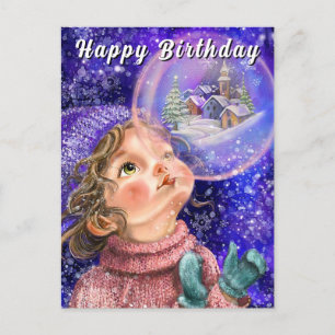 Postale Carte d'anniversaire pour fille mignonne