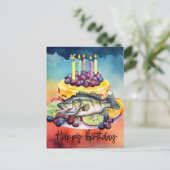 Postale Carte d'anniversaire pour les amateurs de pêche (Debout devant)