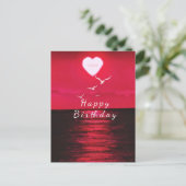 Postale Carte d'anniversaire romantique Sea Sunset Love (Debout devant)